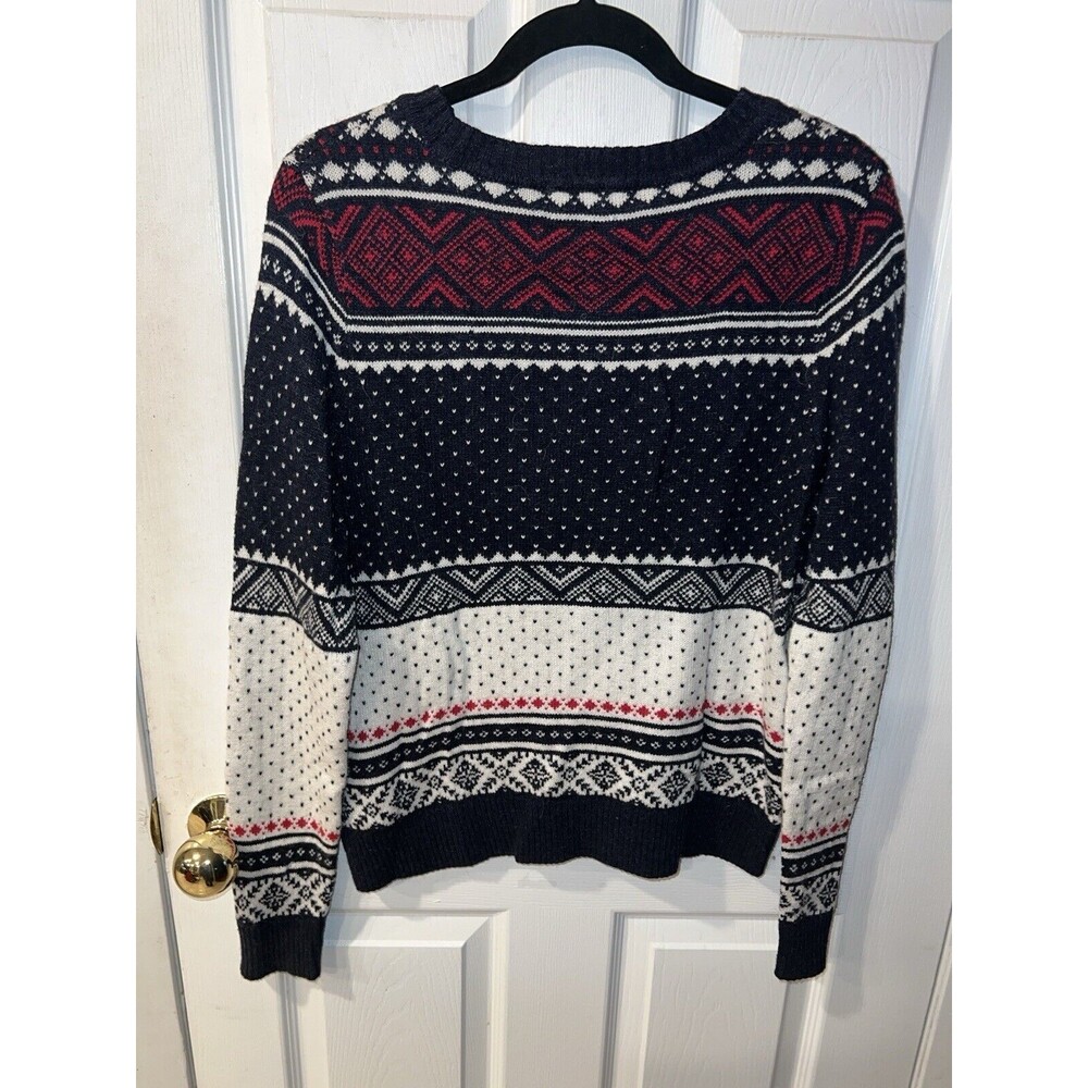 LOGG Sweater Sz M H&M Fair Isle Unisex Deer Snowflakes Nordic Pullover Alpaca - Picture 8 of 9